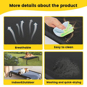 Outdoor Portable Travel Metal Erhöhtes weiches Bett für Haustiere Komfort im modernen Stil mit massivem Mesh-Design Umwelt freundlicher Karton - Product Image 3
