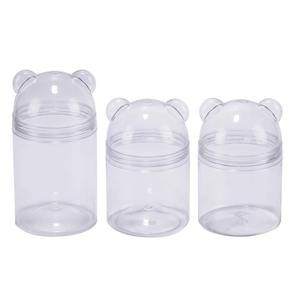 CHENXI - Botella de Plástico Transparente de Boca Ancha con Cabeza de Oso para Almacenamiento de Slime, Venta al por Mayor, Personalizable - Product Image 1