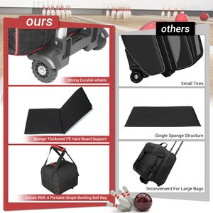 Bolsa de Almacenamiento para Bolas de Boliche con Ruedas Dobles y Compartimento Independiente para Zapatos - Product Image 2