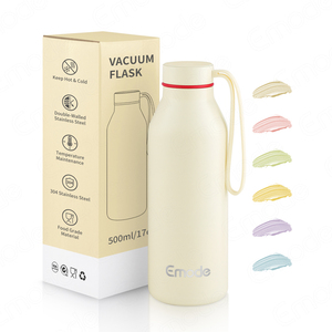 Articles promotionnels Emode Bouteille d'eau en acier inoxydable de 18oz avec sangle, fiole à vide isolée pour garder le chaud et le froid sans BPA Meilleur cadeau - Product Image 1