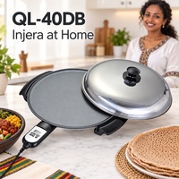 Crêpière Électrique 18 Pouces Antiadhésive Numérique Multifonctionnelle pour Crêpes et Pains Plats, Utilisation Domestique et Hôtelière, Protection Contre la Surchauffe