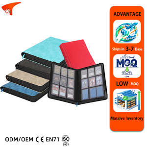 Classeur Torson 9 pochettes avec fermeture éclair en cuir PU, album de cartes à collectionner à chargement latéral, étanche, pour cartes sportives TCG CCG - Product Image 1