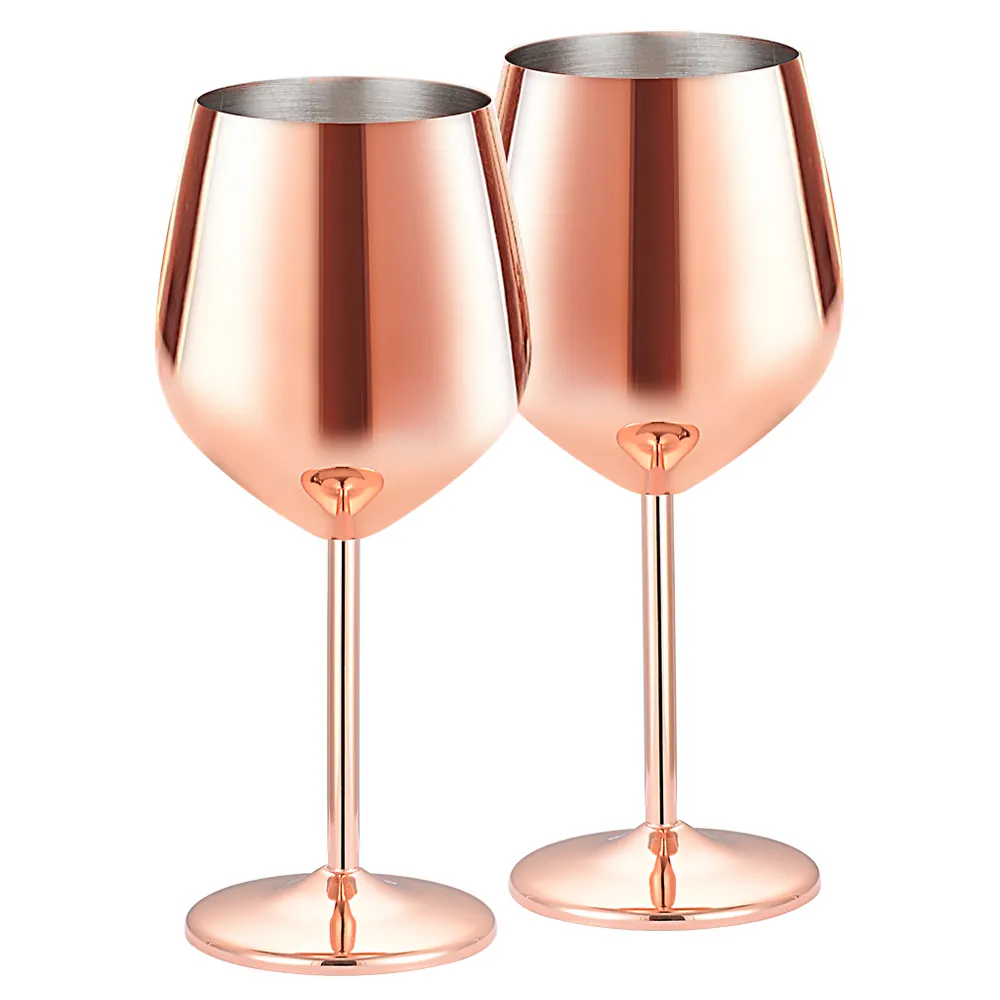 KLP Hot Amazon 500ml metal wine glass goblet colored wine glasses Wholesale stainless steel wine glass