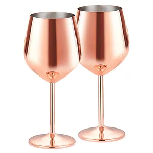 KLP Hot 500ml metal wine glass goblet colored wine glasses Wholesale stainless steel wine glass