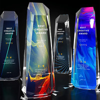 Trophée en cristal personnalisé imprimé UV, récompense obélisque personnalisée pour les festivals de cinéma, les événements d'entreprise et la reconnaissance professionnelle