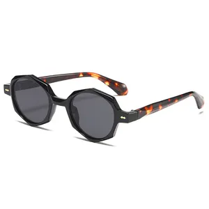 Óculos de sol vintage e irregular story w330, óculos de sol retrô com rebite pequena armação redonda uv400 2022
