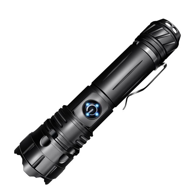 Zoomable Waterproof Tactical Flashlight 1000+ Lumens 5 Modes Super Bright Rechargeable Aluminum Alloy USB Charging Camping