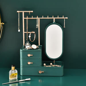 Elegante Caja Organizadora de Cosméticos con Cajones y Soporte para Joyas, Organizador de Maquillaje de Color Sólido para Escritorio, Capacidad de 1L, Origen Yiwu - Product Image 3