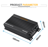 Amplificateur de voiture de taille micro Mono 4*80W RMS Classe D Amplificateur 4 canaux Compact pour voiture