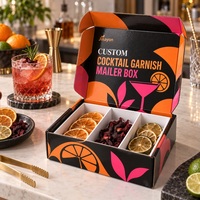 Boîte d'expédition en carton ondulé E-Flute brillant personnalisée pour garnitures de cocktail, emballage d'abonnement e-commerce