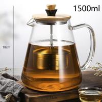 Théière en verre transparent moderne et écologique, 25 oz et 33 oz, faite à la main, compatible avec les plaques de cuisson, infuseur amovible, résistante à la chaleur, ensemble théière et bouilloire