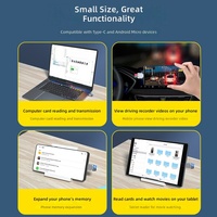 Mini lecteur de carte métallique Type-C haute vitesse, adaptateur de carte mémoire TF OTG 30 compatible avec les téléphones Android et iOS, fabriqué en Chine