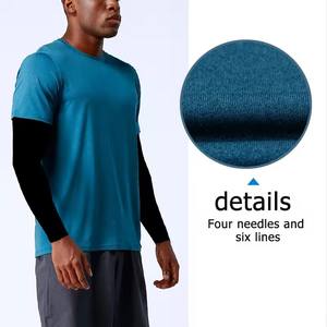 เสื้อยืดผู้ชายสีทึบออกแบบได้ตามต้องการสำหรับกลางแจ้งวิ่งออกกำลังกาย - Product Image 2