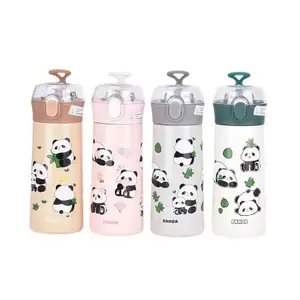 Новый термос ZOGififts 304 панда из нержавеющей стали для мужчин и женщин, высокий внешний вид, прозрачная чашка для воды с соломой
