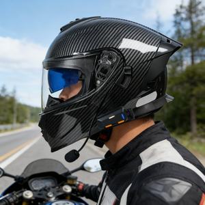 <span class=keywords><strong>Casque</strong></span> de <span class=keywords><strong>moto</strong></span> en fibre de carbone ABS le plus populaire, casques de <span class=keywords><strong>moto</strong></span> pour adultes, rabattables, garantie d'usine d'un an - Product Image 5
