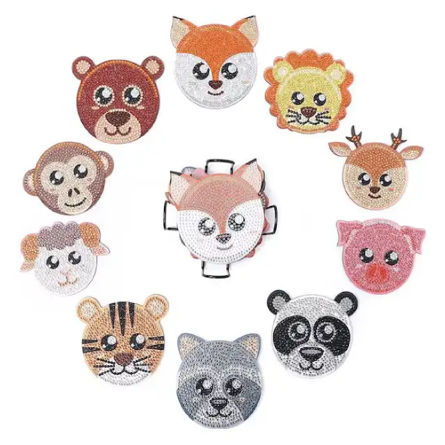 10 pcs cute wild animal diamond