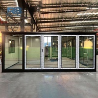Maison mobile préfabriquée en verre, cabine prête à l'emploi, bureau modulaire portable, showroom, conteneur préfabriqué, mini-maison