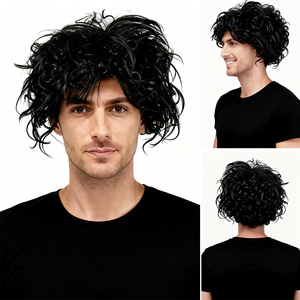 Perruque Edward <span class=keywords><strong>Scissorhands</strong></span> en gros, perruque synthétique noire pour hommes, idéale pour Halloween, cosplay, spectacles sur scène, déguisements et carnaval - Product Image 1