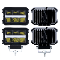 Phare LED de travail tout-terrain à lentille jaune pour semi-remorque et camion, éclairage auxiliaire de conduite
