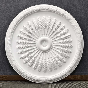 Rose <span class=keywords><strong>de</strong></span> plafond moderne en polyuréthane, légère et facile à installer, plâtre PU pour chambre à coucher et villa - Product Image 4