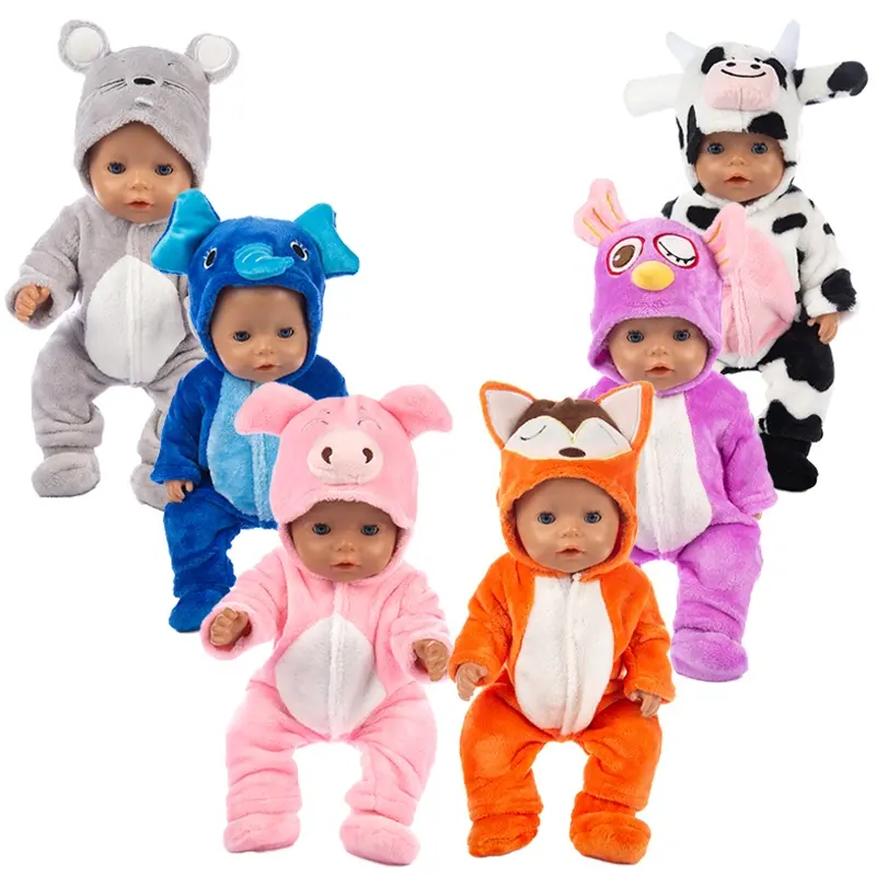 Зимняя плюшевая Пижама с мультяшными животными и куклой + одинаковая детская одежда креативная детская цельная Пижама для маленьких девочек