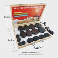 Ensemble de massage corporel en basalte sans eau, 20 pièces, pierres de spa noires