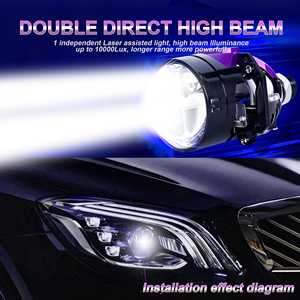 Ampoules de projecteur Bi-LED Chenlang Super Lumineuses 2,<span class=keywords><strong>5</strong></span> pouces 110W 30000LM avec grande lentille de rechange, phares LED sans perte, double laser pour voitures - Product Image 4