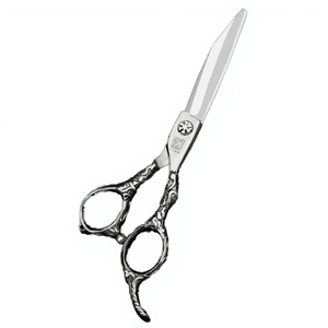 Ciseaux de coiffure professionnels GMJ-01 en acier inoxydable, 5,5 pouces, motif léopard noir et blanc, nouvelle conception tendance, à dents plates pour effiler, ultra-affûtés - Product Image 4