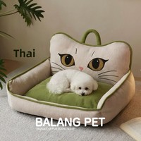 Lit pour chien et chat Phoenix-eye toutes saisons en coton PP, nid douillet pour animaux de compagnie, canapé avec coussin amovible, épaissi, portable, chaud, petit/moyen