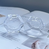 Leere 2g benutzer definierte neue einzellige Lidschatten erröten Reise muster Verpackung sechseckige transparente feste Parfüm box