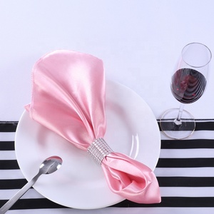 Nuevo diseño personalizado boda mantel servilleta cena decoración satén malva servilletas con muchos colores toda la ocasión - Product Image 2