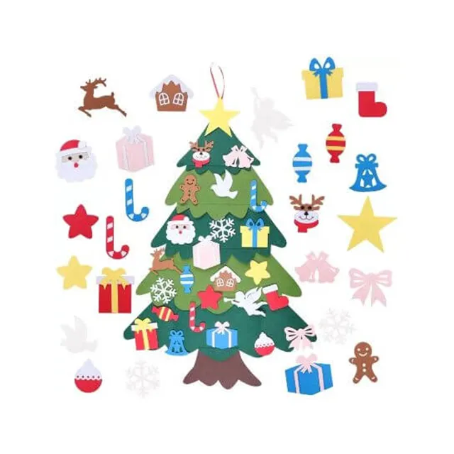 EU STOCK - Felt Christmas Tree- with Ornaments / Hanged on Wall / Custom Decorate DIY - Low MOQ