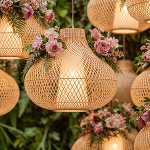 <span class=keywords><strong>Suspension</strong></span> artisanale en fil de fer et <span class=keywords><strong>tissu</strong></span> de soie avec arrangement floral artificiel réaliste pour la décoration de plafond de restaurant - Product Image 3