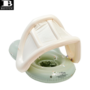 Flotador de Piscina Inflable <span class=keywords><strong>para</strong></span> Bebés con Toldo, Asiento Flotante <span class=keywords><strong>para</strong></span> Piscina con Protección Solar, Juguete Acuático de Verano <span class=keywords><strong>para</strong></span> Bebés de 0 a 12 Meses - Product Image 2