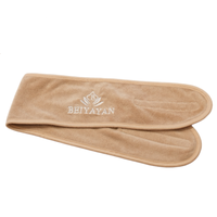 Bandeau réglable kaki en tissu éponge doux pour spa, yoga, douche, maquillage et soin du visage