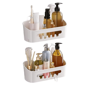 TAILI Étagère de <span class=keywords><strong>Douche</strong></span> Murale à Ventouse, Lot de 2, Organisateur de Salle de Bain Robuste, Étagères Amovibles <span class=keywords><strong>pour</strong></span> Rangement de Shampoing - Product Image 1