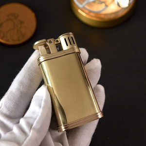 Jifeng Nhà Máy JF-089 Cổ Điển Biểu Tượng Tùy Chỉnh Xách Tay Refillable Shiny Vàng Brass Kim Loại Điện Gas <span class=keywords><strong>Torch</strong></span> Cigar Nhẹ Hơn - Product Image 3