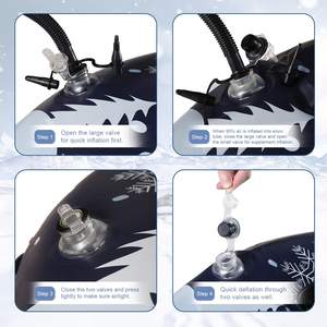 Tube à neige gonflable en PVC robuste, luge durable, jouets de neige pour les sports de luge en plein air en hiver, amusement hivernal, tube à neige - Product Image 6