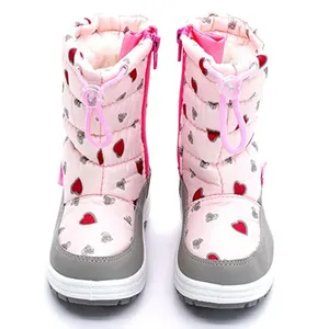 Yüksek kaliteli çocuk sıcak kar botları kış su geçirmez ayakkabı açık ayakkabı