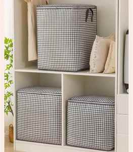Non-woven Fabric Rectangle Printing Quilt <b>Storage</b> Bag Household Clothing Blanket Organizer Bins Foldable <b>Clothes</b> - Product Image 3