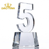 Plaque Numérique Personnalisée en Cristal pour Anniversaire 5, 10, 20, 50 Ans, Récompense Tournant de Route, Logo Gravé, Date, Cadeau d'Affaires, Vente en Gros