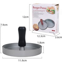 Presse à hamburgers en métal antiadhésive robuste, fabrication directe usine, pour galettes de viande, idéale pour barbecue, emballage personnalisé