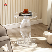 TT Foshan directement vente personnalisé nouveau design petite table basse ronde moderne en acrylique transparent