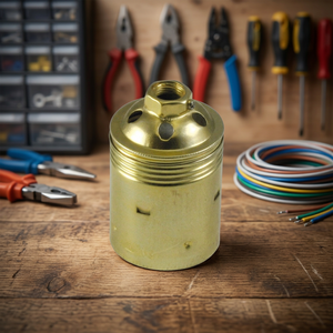 Portalampada E27 in Ottone Placcato LATON, Materiale Baquelite, 4A 250V (Simon IL551340) - Product Image 3