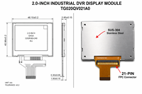 Modul LCD TFT 2.0 Inci Merek TMK Keandalan Tinggi 320x240 QVGA IPS 350 Nits LED RGB 21 PIN Komponen Dasar Terintegrasi untuk Kamera Dasbor Mobil