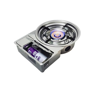 طاولة طعام وشواية وغاز بوتان قابلة للطي من الستانلس ستيل للمطاعم الكورية والرحلات الخارجية والشواء والشاهي - Product Image 1