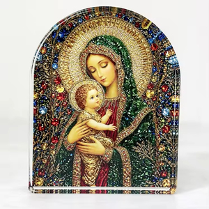 <span class=keywords><strong>Presse</strong></span>-papiers en verre cristal personnalisé en forme d'arche, représentant la Sainte Famille catholique, pour la maison ou les ornements d'église - Product Image 2