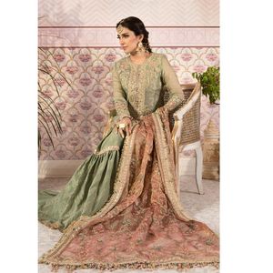Superbe ensemble 3 pièces pour femme : Nouvelle robe de soirée pakistanaise et indienne en dentelle, idéale pour l'été et l'hiver - Product Image 4