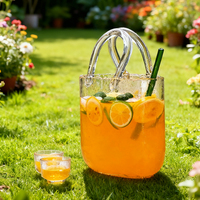 Sac à main créatif bouteilles de boisson en verre Boba lait thé verre de table vase en verre pot de jus 2340ml
