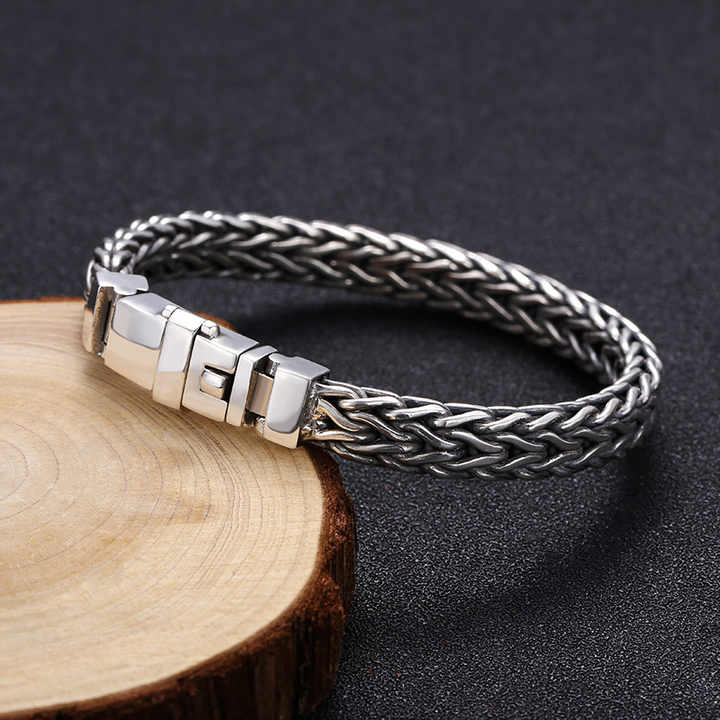 Sterling Silver S925 Bracelet - Vintage Retro Handmade